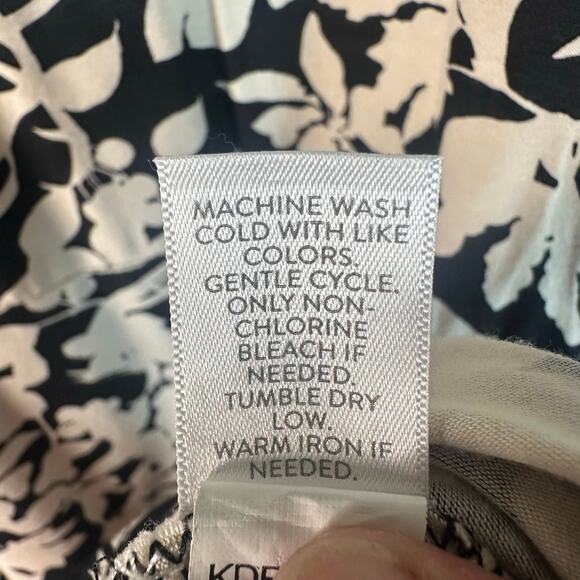 J Jill Womens dress Floral brown cream button skirt pockets soft TradMom Mod - Picture 4 of 11